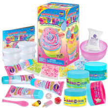 1:1 Squishy Cupcake Lijm Slijm Kit voor Meisjes 8-12 Jaar, FunKidz Fluffy Slijm Kits 23 Stukken Benodigdheden