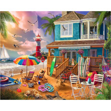 Puzzle da 1000 pezzi White Mountain Puzzle panoramici estivi per famiglie e adulti - Sulla spiaggia