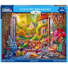 Puzzle per colazione in campagna in montagna bianca Puzzle vintage da 1000 pezzi per adulti e famiglie