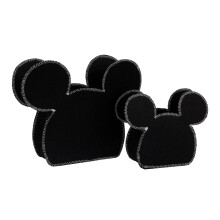 Carrito de almacenamiento para guarderνa de fieltro de 2 piezas con forma de Mickey Mouse de Disney, color negro, 1 grande y 1 pequeρo