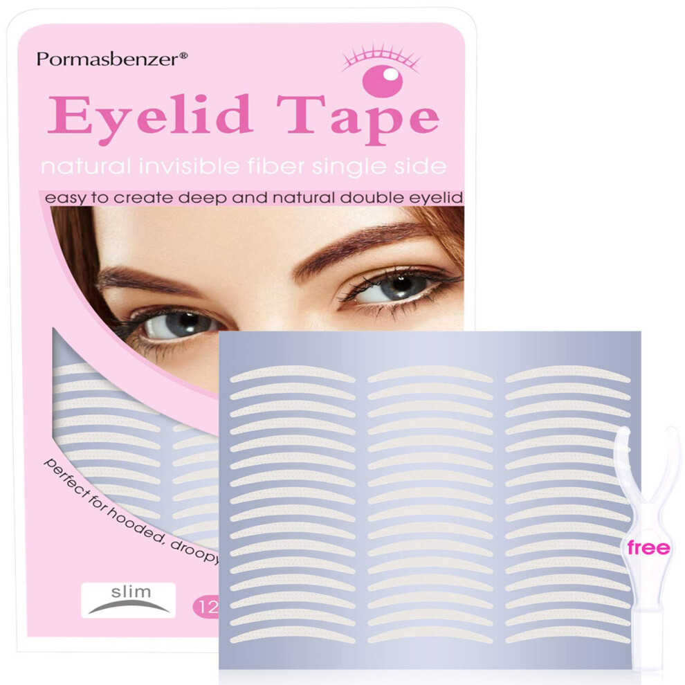Pormasbenzer Natural Invisible Fiber Single Side Sticky Eyelid Tape Stickers - Instant Eyelid Lift Without Surgery - Perfect For Saggy Hooded Droopy Uneven Mon