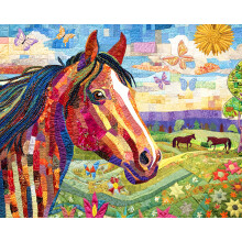 Springbok Patchwork Pony 1000 darabos kiraks jtk felnotteknek - Steppelt l a rten - Egyedi darabok - Made in USA