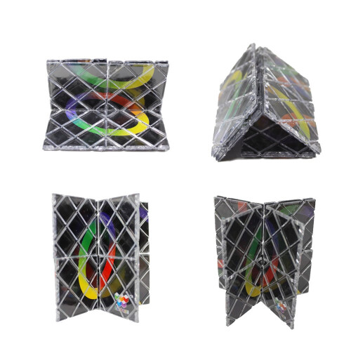 GoodPlay MoZhi LingAo 8 Panels 3 Ringe Magic Folding Puzzle Cube Twisty Black 1
