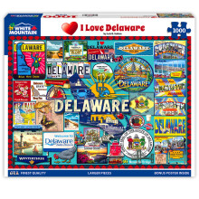 White Mountain I Love Delaware Puzzle Collage da 1000 pezzi per adulti e famiglie