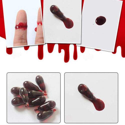 Amosfun 30 st Halloween Låtsasblodspiller Skämtleksaker 2
