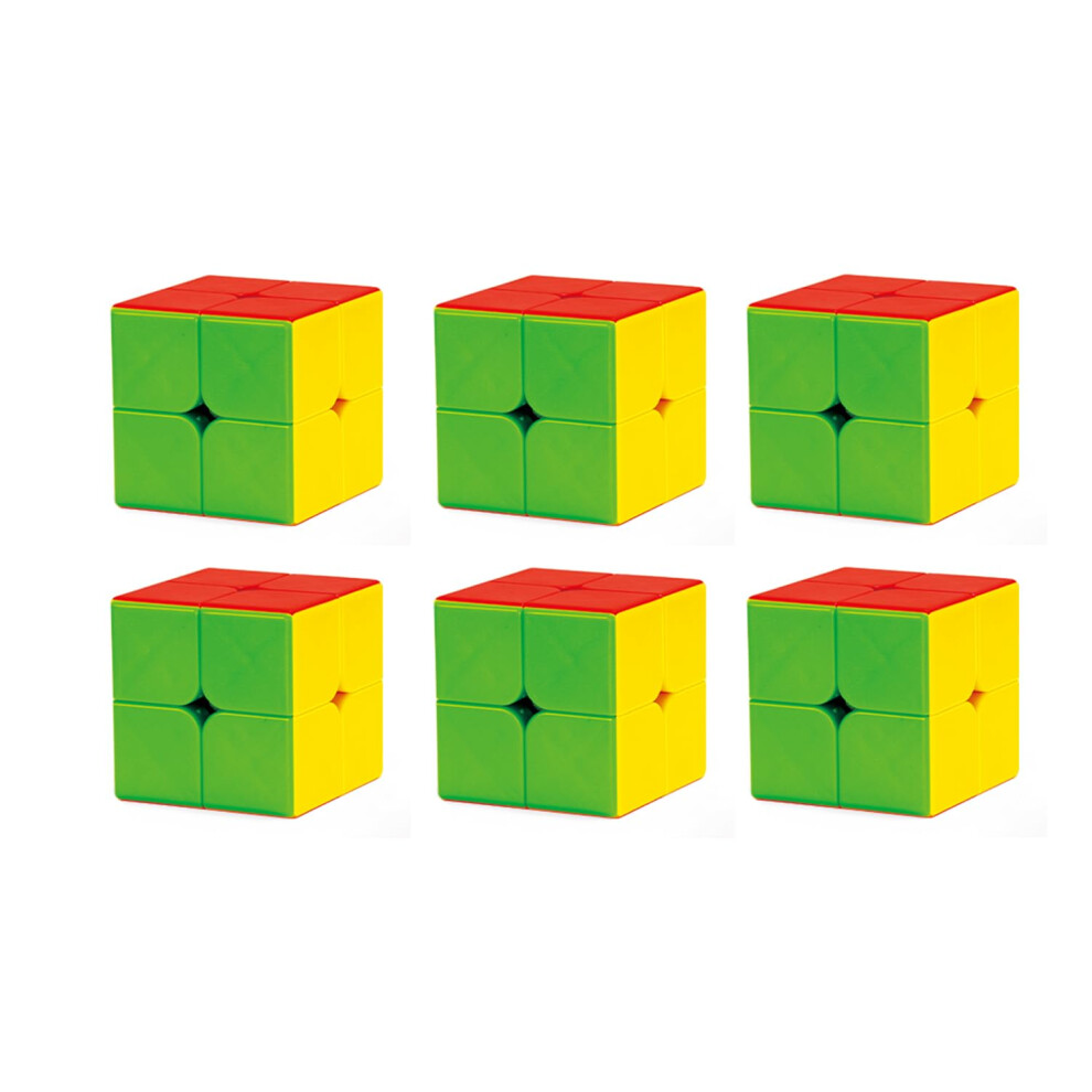 Speed Cube 2X2 Set Of 6 Pack, Stickerless, Anti-Pop Structure Speed Cubes, Party Toys Puzzle Cubes For Kids, All Ages, Suitable For Beginners And Prof Ella Dream