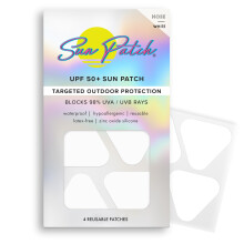 Sun Patch jrafelhasznlhat napvdo szilikon tapaszok UV vdelemre s arcra Fnyvdo tapaszok napozsra (1 csomag/4 orrforma) (fehr) (Golf Surf Swi