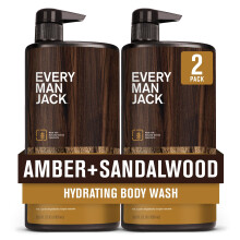 Every Man Jack Gel Douche Nourrissant Ambre + Bois de Santal - Pour Tous Types de Peau