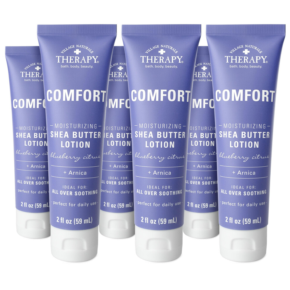 Village Naturals The Village Naturals Therapy Comfort Shea Butter Hand & Body Lotion Blueberry Citrus Scent 2 Fl Oz Pack Of 6