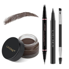 Kit de Maquillaje para Cejas, Lápiz de Cejas 2 en 1 Impermeable, Pomada para Cejas y Brocha