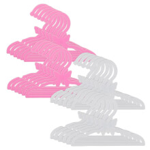 Perchas para Ropa de Muñeca para Muñecas de 18" - Set de 24 Perchas Mariposa Rosa y Blanca
