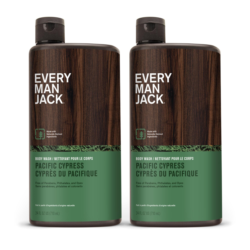 Every Man Jack Nourishing Pacific Cypress Mens Body Wash For All Skin Types - Naturally Derived Ingredients - Cleanse And Hydrate Skin With Coconut An