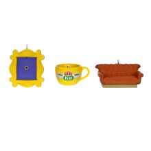 Hallmark Keepsake Miniature Christmas Ornaments 2023 Friends Coffee Cup Frame and Couch Mini Set of 3 Friends TV Show Gifts