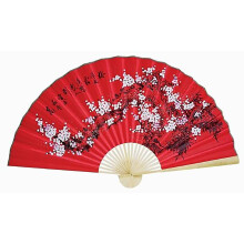 1 X Large 60" Folding Wall Fan -- Prosperity Blossoms -- Original Hand-painted