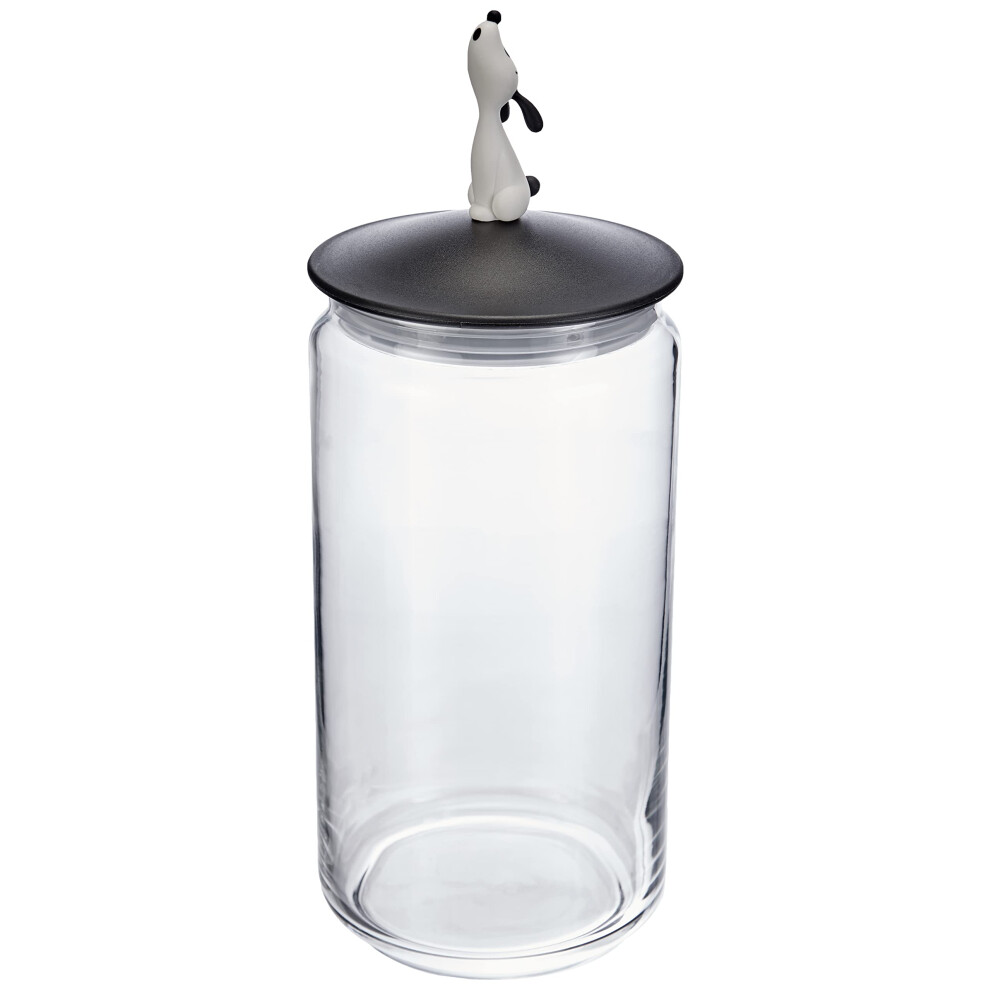 Alessi A Di Lulàjar Glass Jar For Dog Food With Lid In Thermoplastic Resin, Black