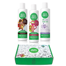 Set Regalo Bagno Fresh Monster per Bambini: Scatola da Colorare, Shampoo Naturale e Balsamo, Gel Doccia e Bagno Schiuma (8,5 oz Ognuno)