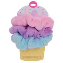 iscream Set van 3 Scrunchies van Zachte Fleece en Velours - Petal Pink, Lavendel en Luchtblauw