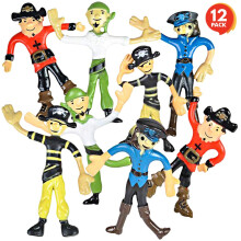 ArtCreativity Buigbare Piratenfiguren - Set van 12 Flexibele Piraten Speelgoed Figuren voor Kinderen