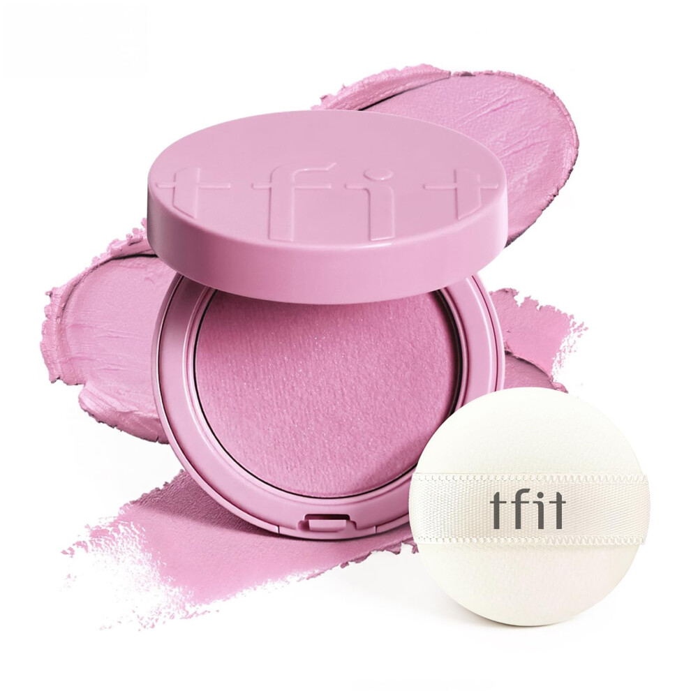 Tfit Cream Fluffy Velvet Cushion Blush For Korean Dewy Glow | Buildable Blendable Texture | Mini Blush For Cheeks | Tar Pigment Free (B01 Charming Be