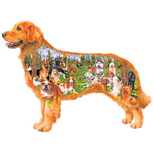 RoseArt - Grand Puzzle en Forme - Parc Canin - 350XL Pièces