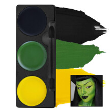 Mehron Makeup Tri-Color Charakter Make-Up Palette | Halloween, Spezialeffekte & Theater Creme FX Palette | Gesichtsmalerei .7 oz (20 g) (GHOUL HEXE)