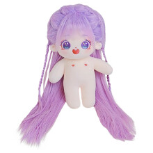 niannyyhouse 20cm Plush Doll Long Hair Girl Humanoid Stuffed Body no Attribute 8" Normal Body Dress Up Gifts (a-49-with Skeleton)