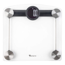 Detecto D185 Glas LCD Digitale Personenweegschaal, Zilver