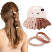 Kitsch Haarbandjes zonder Schade - Sterke, Rekbare & Knoopvrije Haarbanden | Zachte Nylon Paardenstaart Houder