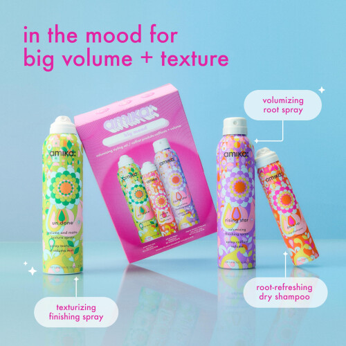 amika big mood volumizing styling set | gift set for touchable volume + texture 1