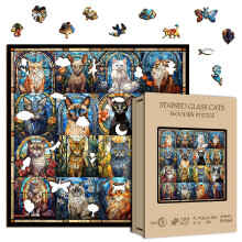 Fbl kszlt macska rejtvnyek felnotteknek 180 darabos lomveg puzzle sznes cica cica kollzs Kemny Nehz Lehetetlen Kihv Jigsaw Puzzle Fa