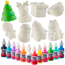 SCS Direct DIY Kerstfeestknutsel Jumbo Squishies - 8 Unieke Kerstontwerpen 12 Stoffen Verven Feat a Rendier Kerstboom Sneeuwpop - Witte Kawaii Sce