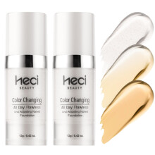 HECI BEAUTY sznvlt alapoz folykony bzis 2 csomag utazsi mret javtja az egyenetlen bortnust Knnyu s tarts smink a korrektor fedo krmhez