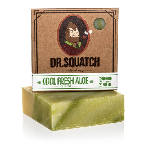 Savon Bar Dr. Squatch Naturel pour Hommes, Zéro Grit, Cool Fresh Aloe