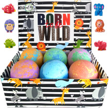 Badebomben für Kinder mit Spielzeug - Organische Badefizz mit Überraschung. Alle natürlichen, sanften und kindersicheren Regenbogen Spa Badebälle