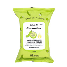 Toallitas Desmaquillantes CALA: Pepino (30 Hojas) - Suaves, Hidratantes y Efectivas para Todos los Tipos de Piel