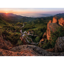 550 darabos puzzle felnotteknek kpeslapgyujtemny  Sunset Cliff Jigsaw, 24 x 18 hvelyk, KI Puzzles Photography Collection