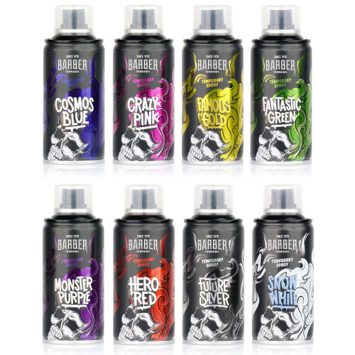 BARBER MARMARA Spray Colore Capelli Rosso - 150 ml - Spray per Capelli per Carnevale, Halloween e Tema 1