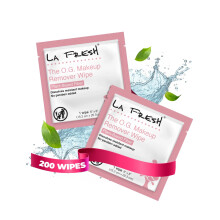 LA Fresh Makeup Remover Facial Cleansing Wipes Pack of 200ct Individually Wrapped 6x8 Wipes Made With Vitamin