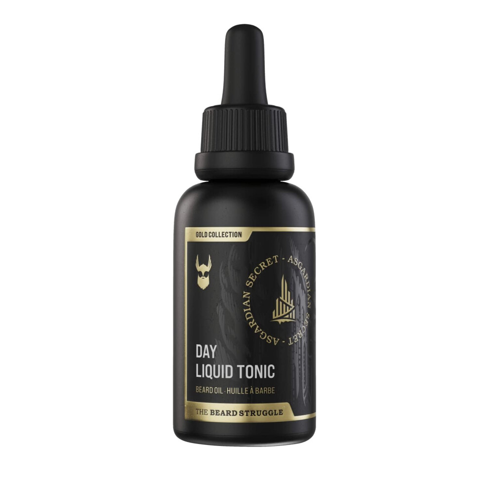 The Beard Struggle Gold - Day Liquid Tonic Beard Oil - Collection Asgardian Secret - Beard Oil For Men - Moisturize Softens Hair Reduces Itch - Day