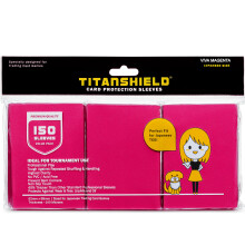 TitanShield (150 Hόlle) Farbige kleine Sammelkartenhόllen in japanischer Grφίe Deckschutz fόr Yu-Gi-Oh Cardfight!! Vanguard & More (Viva Magenta)