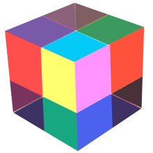 ECBANLI CMY Kleur Mengkubus, 80mm (3.15 inch) Acrylen Prisma voor Decoratie, CMYcube Educatief Speelgoed