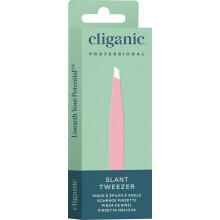 Cliganic Professionele Wenkbrauwpincet Schuin (Roze) - Precisie voor Mannen & Vrouwen, RVS voor het Plukken van Gezichtshaar