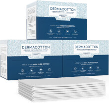 Dermacotton 100% Pure Cotton Face Towels - 240 Count Large Disposable Wash Cloths for Face Washing Makeup Removal & Acne Care | Ultra Soft Hypoaller