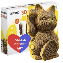 CARTONIC Puzzle 3D - Regalo Unico per Teen, Adulti, Bambini, Donne e Uomini - Trasforma in Decorazione (Gatto Fortunato)