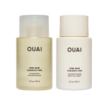 OUAI Feines Haar Shampoo & Conditioner Set, Reisgröße - Volumen Shampoo & Conditioner - Mit Keratin, Biotin & Chiaöl - Sulfat