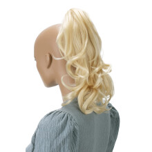 CAISHA 14" Coda Ondulata Clip On Con Clip A Farfalla Capelli Sintetici Resistenti al Calore Biondo