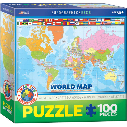 Světová mapa 100 dílků skládačka