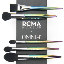 RCMA Makeup x Omnia Pro Makeupborstar 5-delarsset, Syntetiska fibrer, Iridescent akrylhandtag
