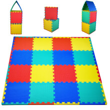 KC Cubs Morbido e Sicuro Puzzle Mat EVA Interlocking Multicolor per Bambini, 16 Piastrelle, 4 Colori
