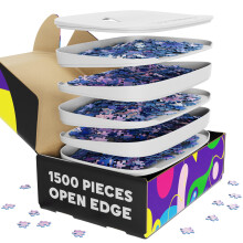 Puzzlup Puzzle Sorting Trays - Set of 6 - Up to 1500 Pieces - Unique Stackable Jigsaw Trays with Box Display Design - Premium Jigsaw Accessory